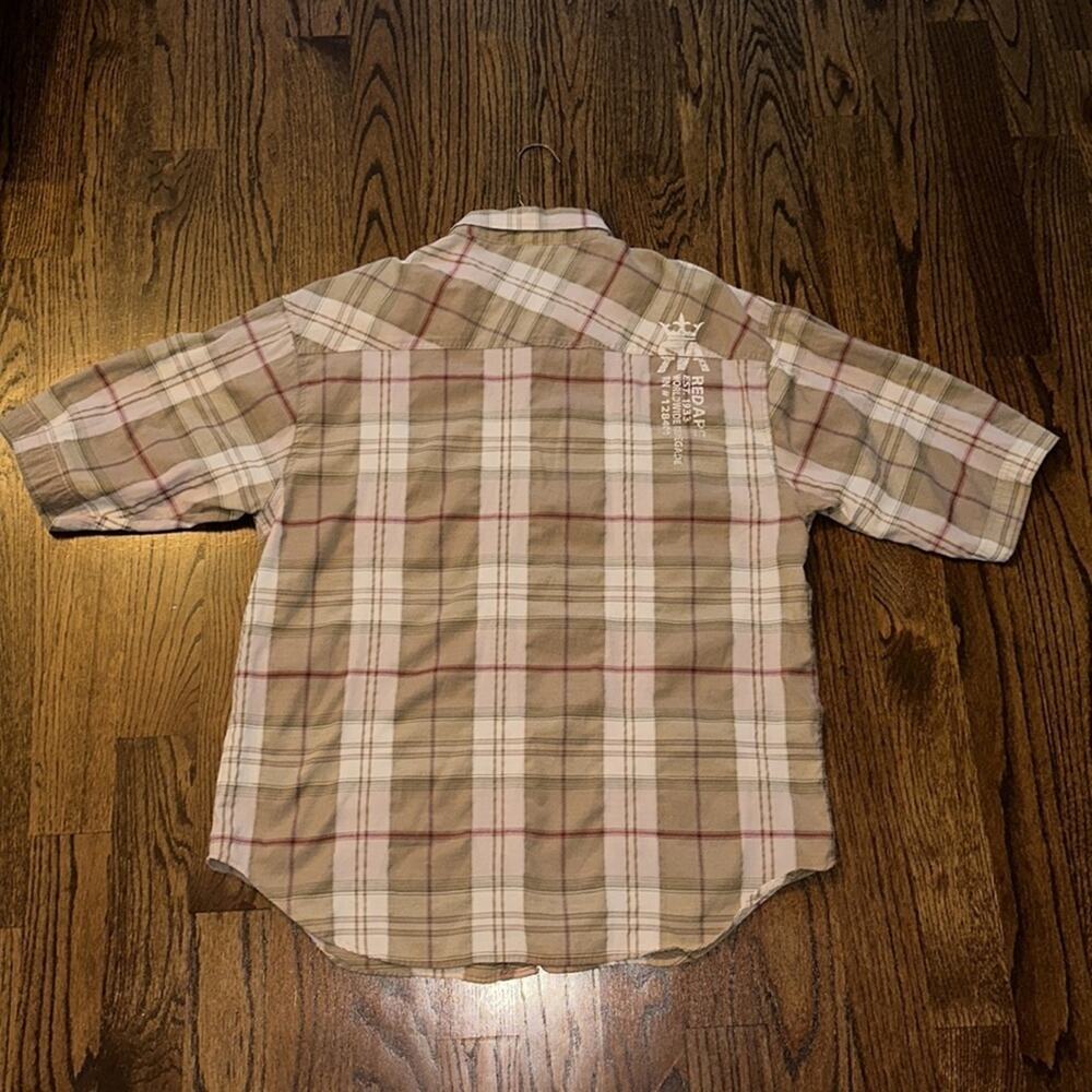 Red Ape Men’s Multicolor Plaid Short Sleeve Button Front Shirt Size 3X - Picture 4 of 5
